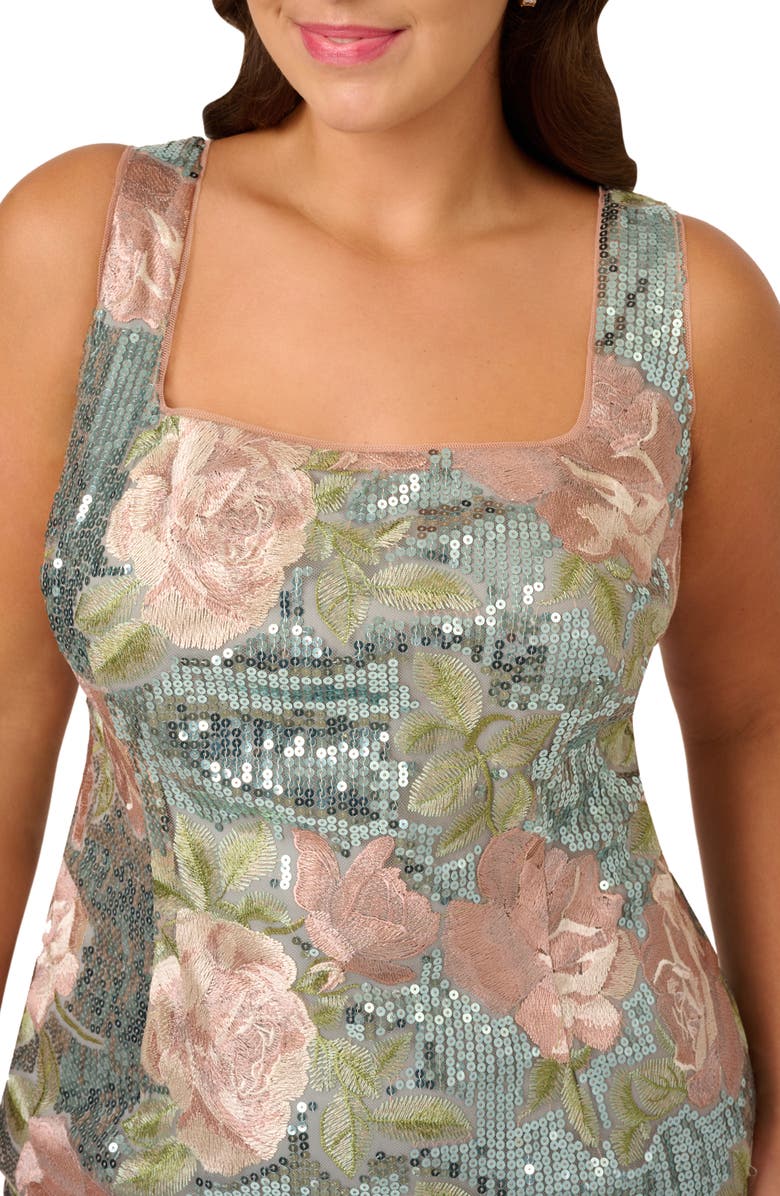 Adrianna Papell Sequin Embroidery Sheath Cocktail Dress, Alternate, color,