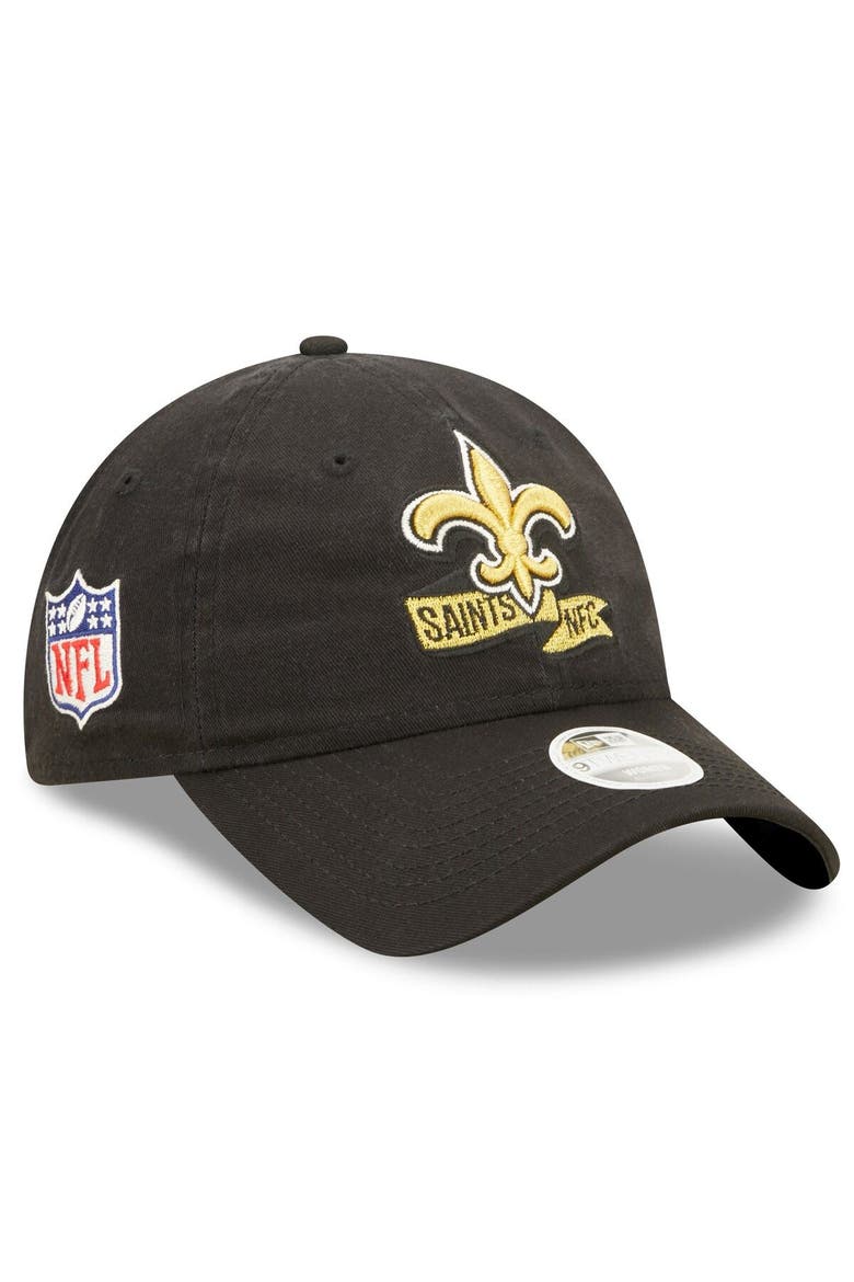 Women's New Era Black New Orleans Saints 2022 Sideline Adjustable 9TWENTY Hat, Main, color, Black