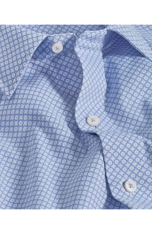 David Donahue Medallion Print Performance Sport Shirt