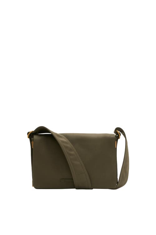 Burberry Trench Gabardine Crossbody Bag In Military