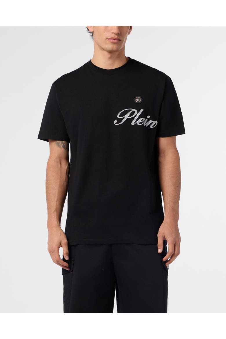 Round Neck T-Shirt Signature Men, Main, color, black