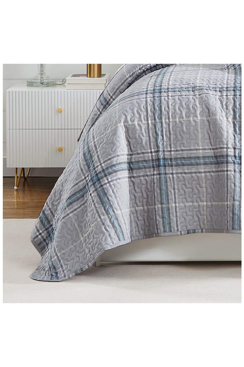 Vilano Plaid Quilt Bedding Set, Alternate, color, GREY