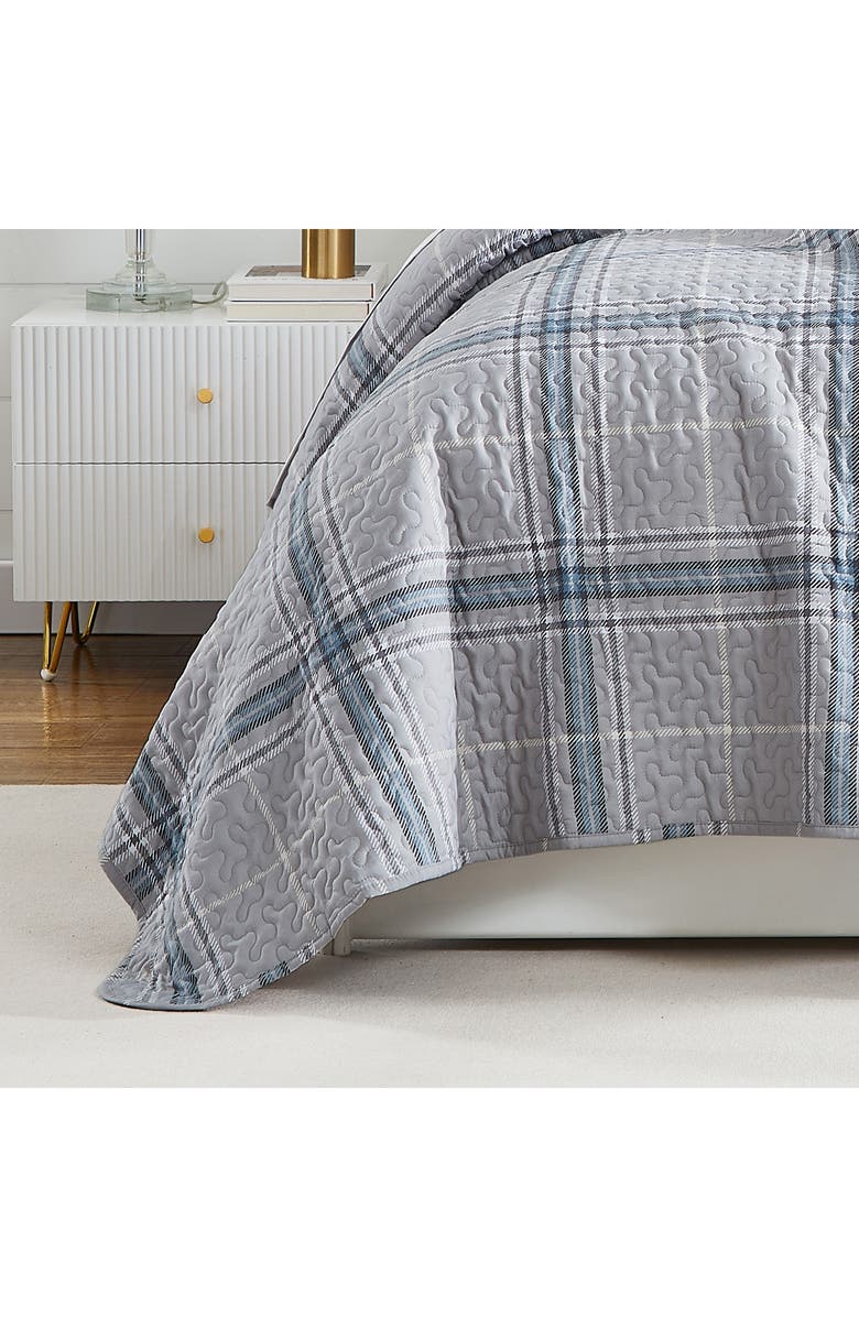 SOUTHSHORE FINE LINENS Vilano Plaid Quilt Bedding Set, Alternate, color, Grey