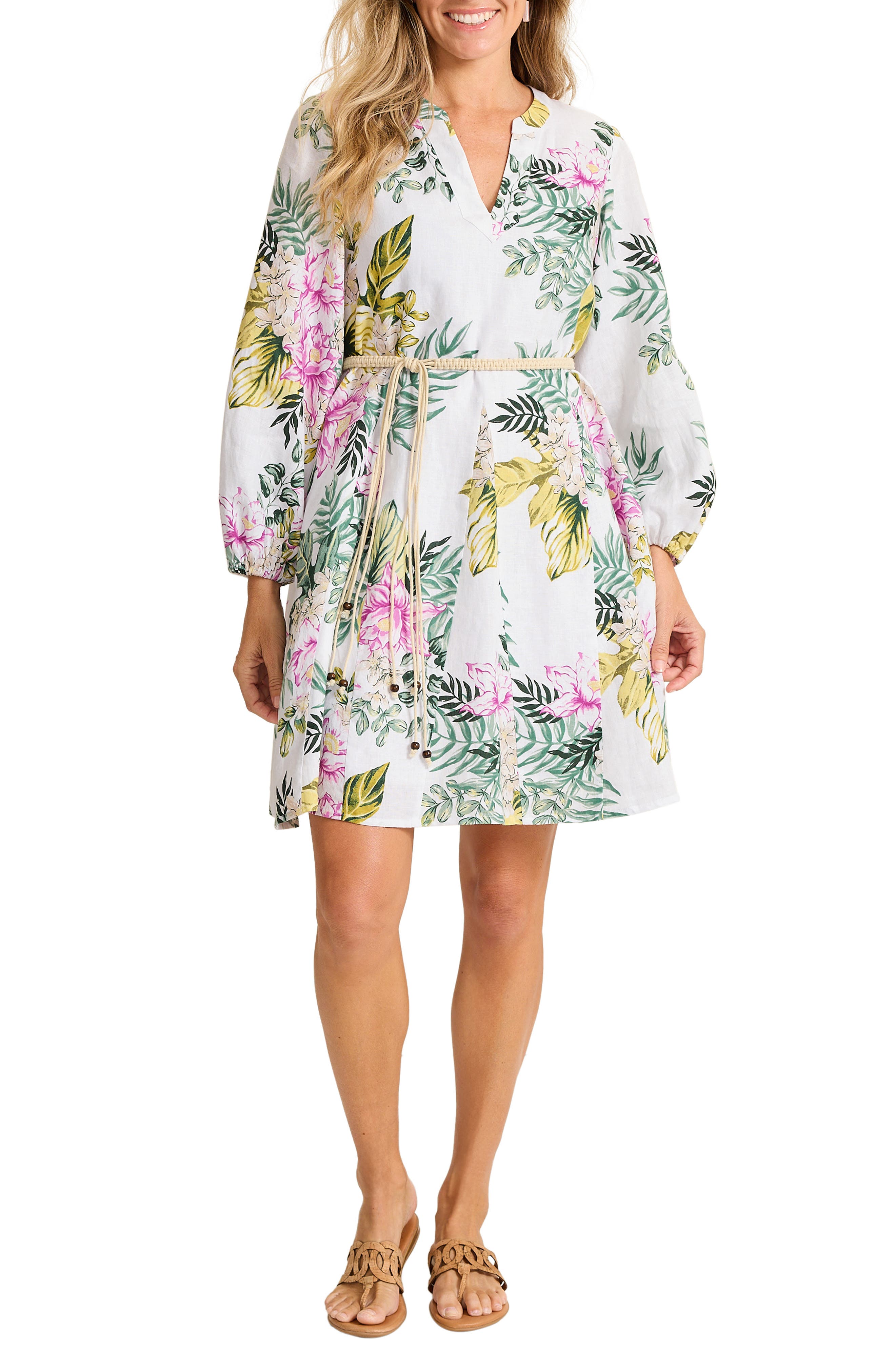 Tommy Bahama Petal of Luxury Long Sleeve Linen Dress