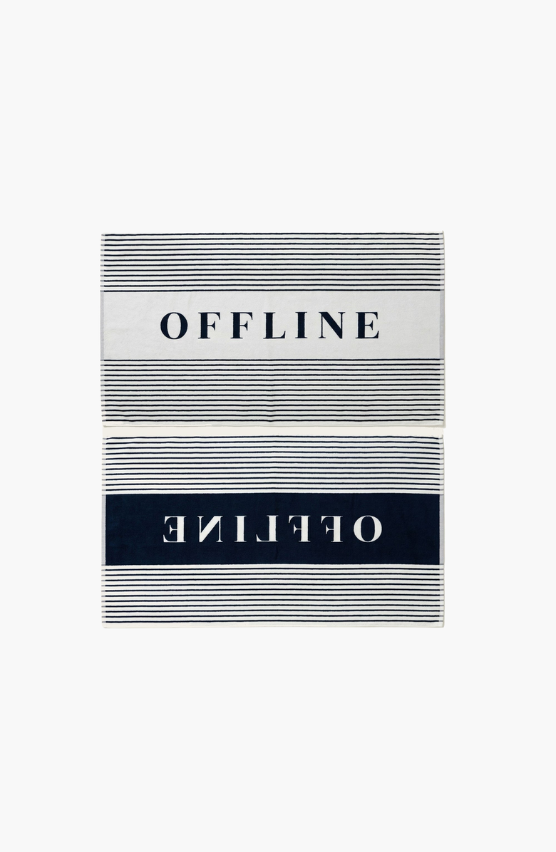 Italic Offline Beach Towel, Set of 2, Alternate, color, Navy / White