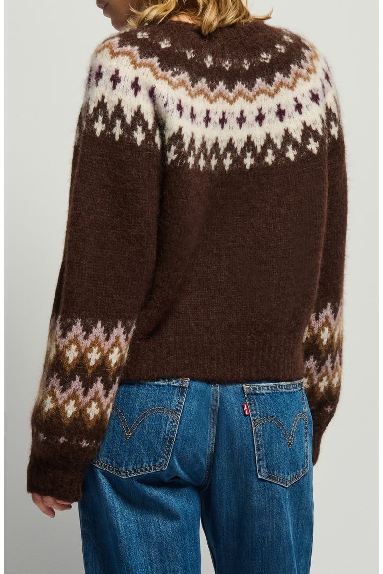 Lula Fair Isle Cardigan, Alternate, color, COFFEE