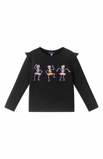 Kids' Dancing Skeletons Ruffled Top