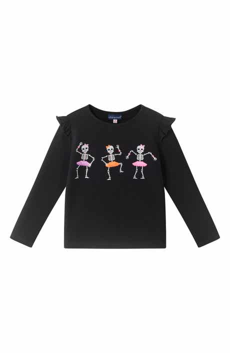 Kids' Dancing Skeletons Ruffled Top