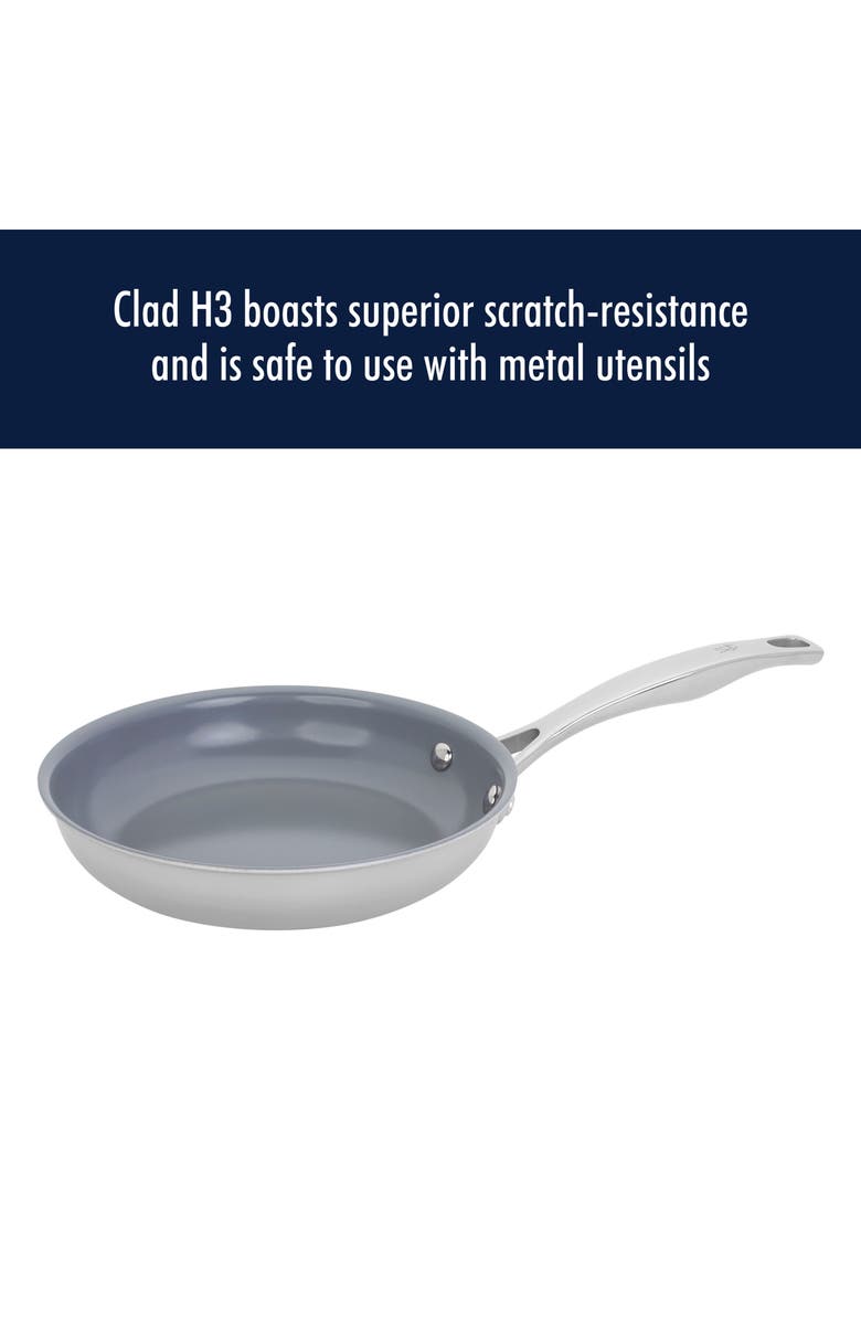 HENCKELS CUTLERY Clad Ceramic Nonstick Pan Set, Alternate, color, Silver