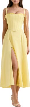 HOUSE OF CB Clarabelle Corset Bodice Pima Cotton Blend Cocktail Dress