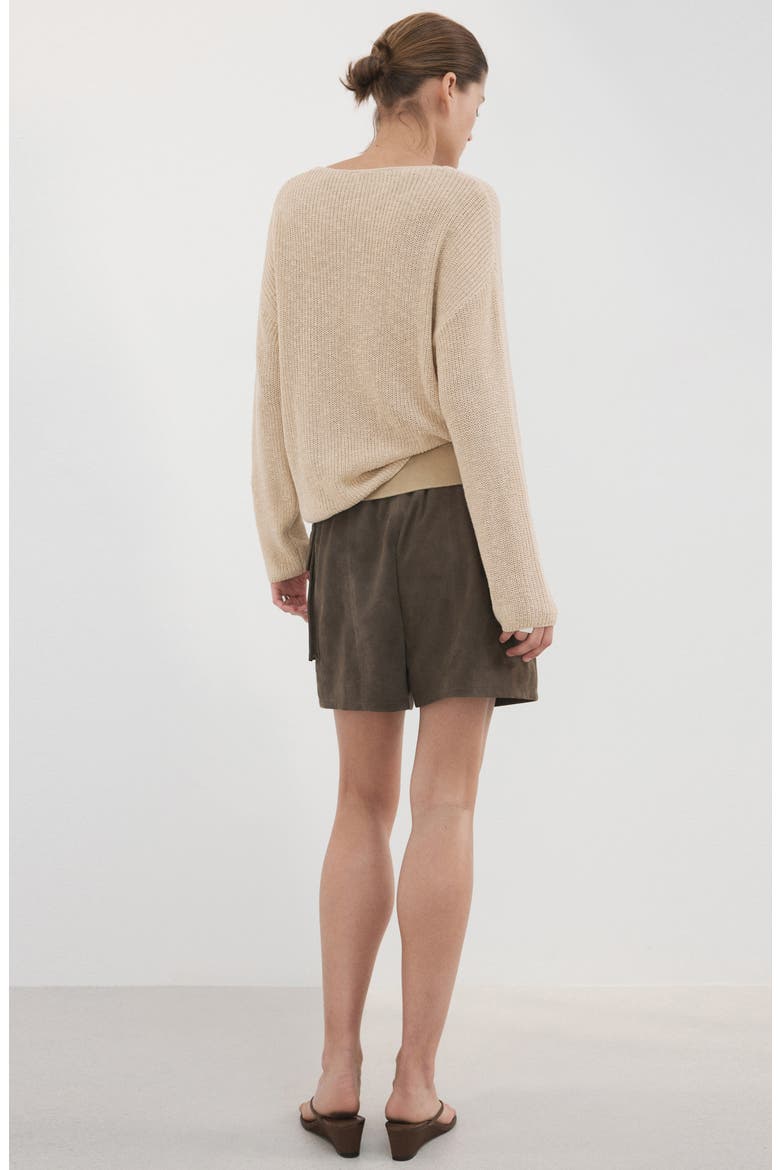 V-Neck Sweater, Alternate, color, SAND