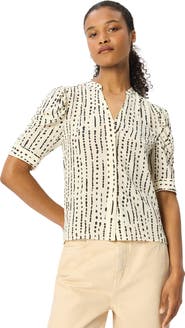Whistles Dashed Spot Gathered Blouse