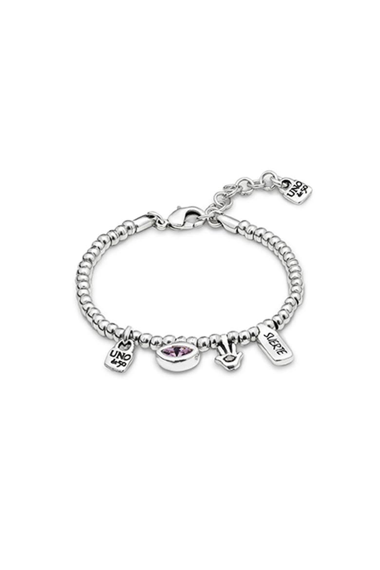 Bracelet Plated In Sterling Silver And Crystal, Main, color, Silver