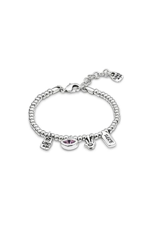 Bracelet Plated In Sterling Silver And Crystal