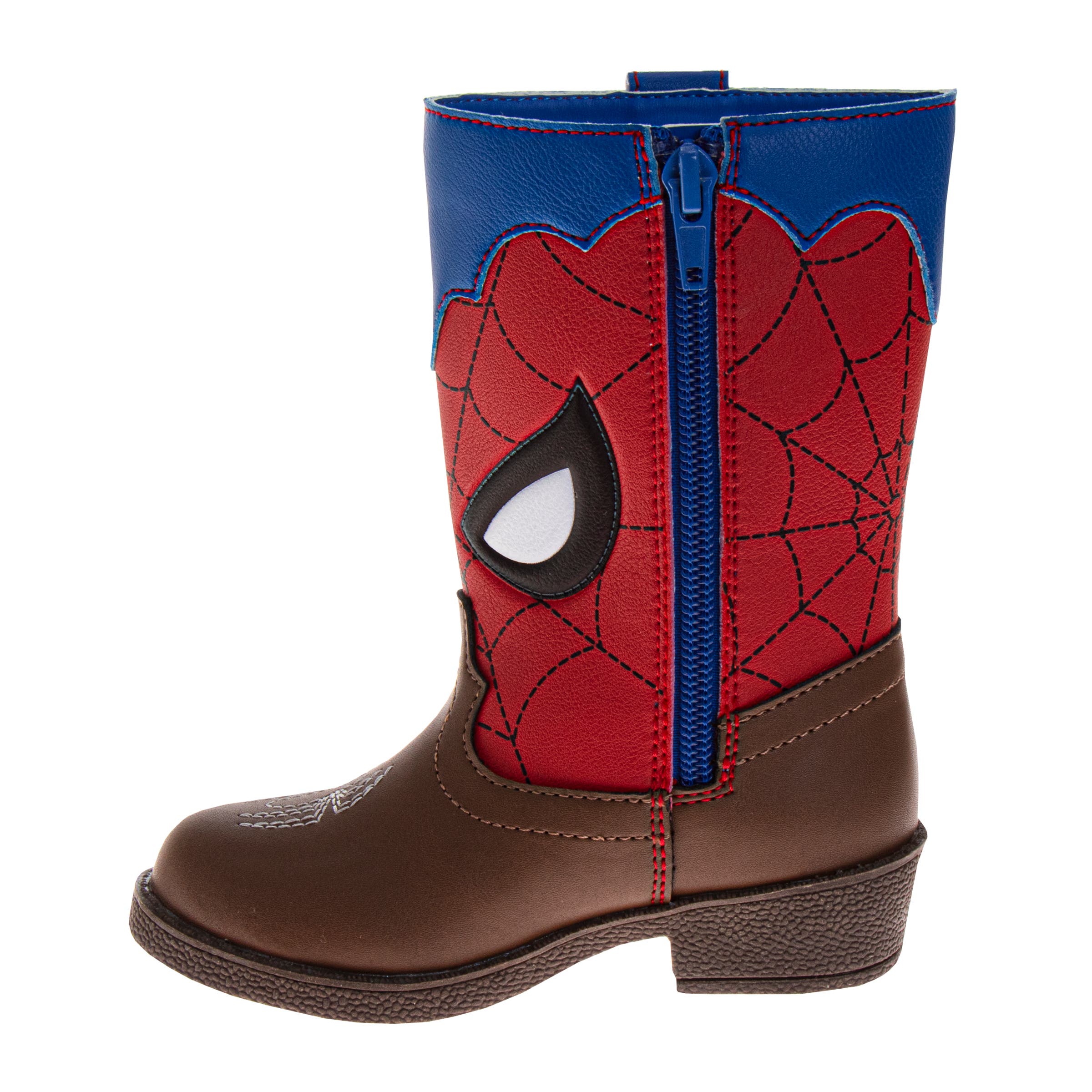 Spider-Man Cowboy Boots Boys Web-Slinger Western Style, Alternate, color, Brown Red