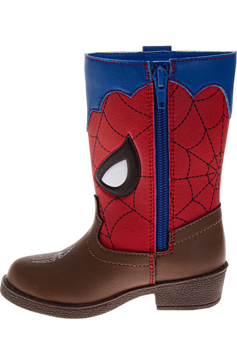 Spider-Man Cowboy Boots Boys Web-Slinger Western Style, Alternate, color, Brown Red