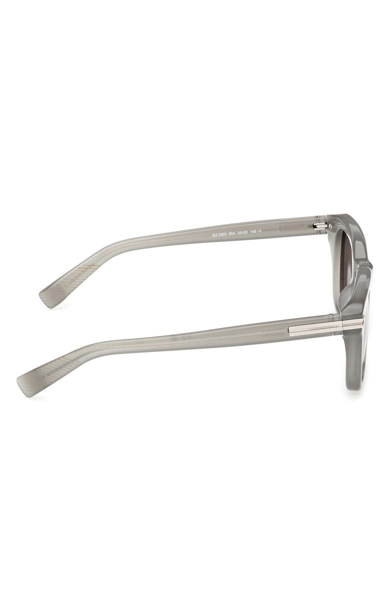 ZEGNA 54mm Rectangular Sunglasses, Alternate, color, Grey / Smoke