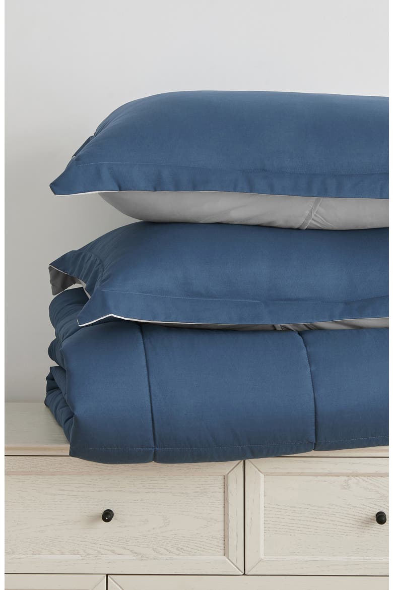 Solid Comforter Set, Alternate, color, NAVY SOLID