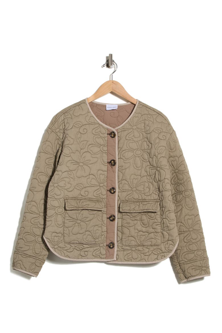 Quilted Cotton Jacket, Alternate, color, OLIVE