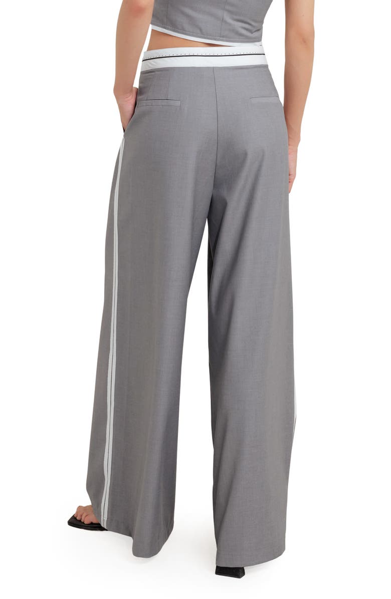 FREEMARKET Side Stripe Wide Leg Pants, Alternate, color, Grey/ White