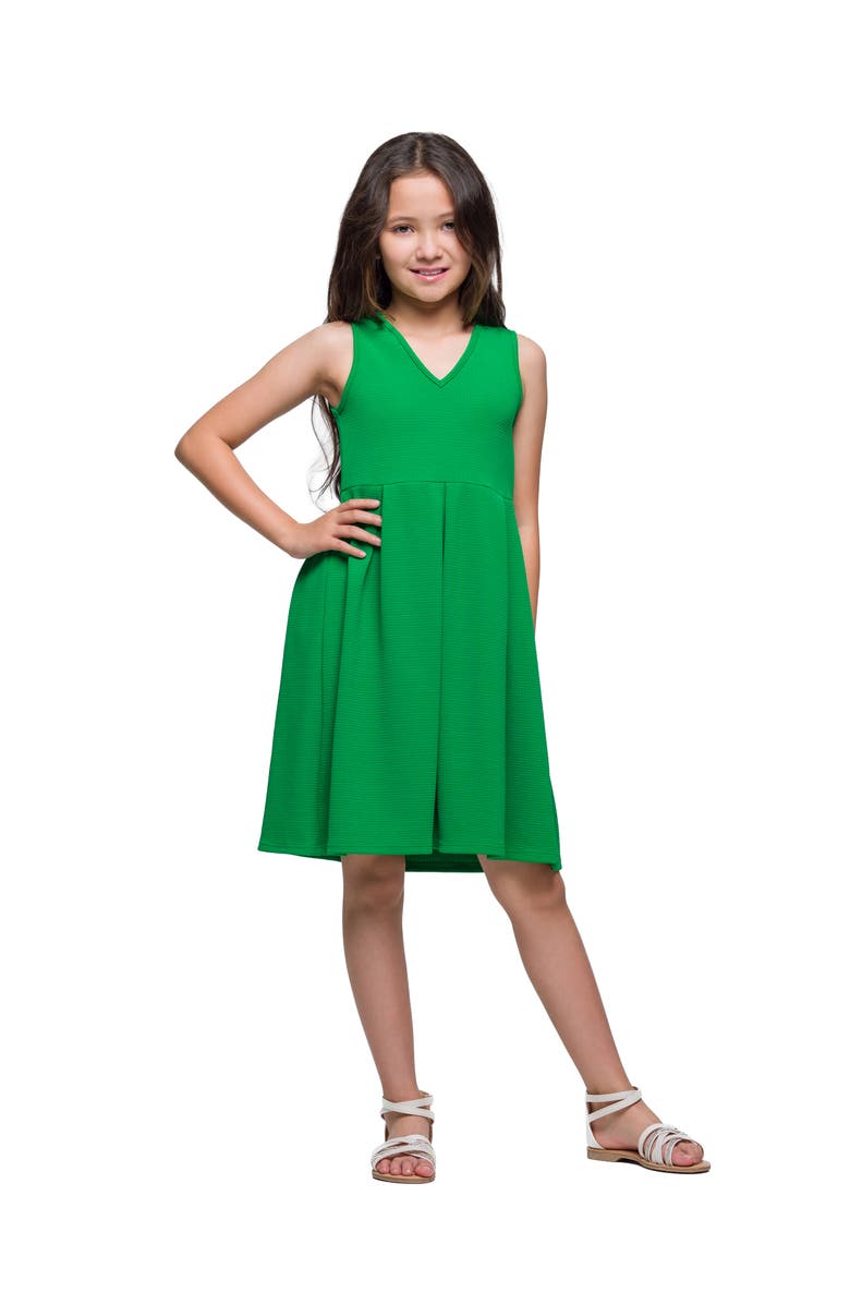 24sevenKid Sleeveless Pleated Party Dress, Main, color, Green