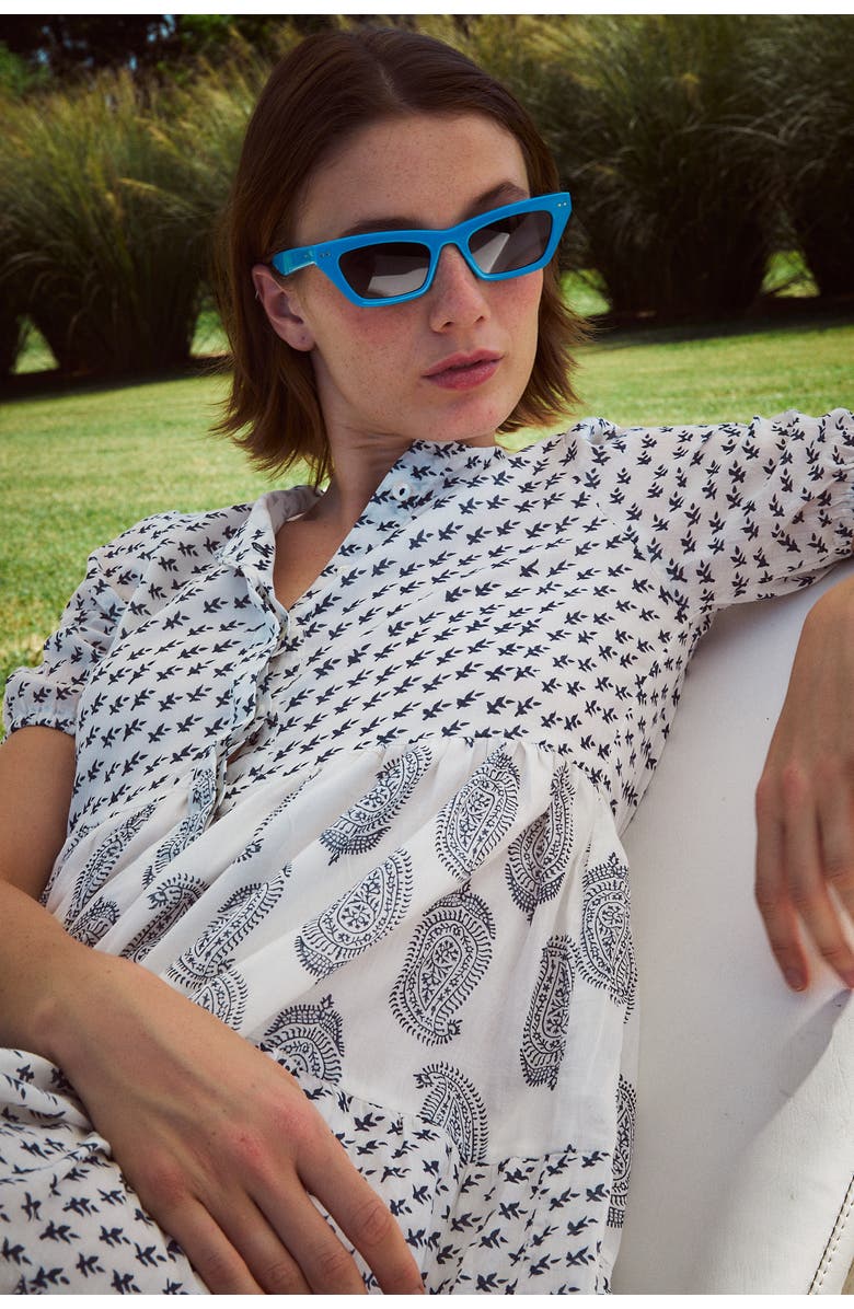 Ro's Garden Daphne Midi Dress, Alternate, color, Blue Indienne