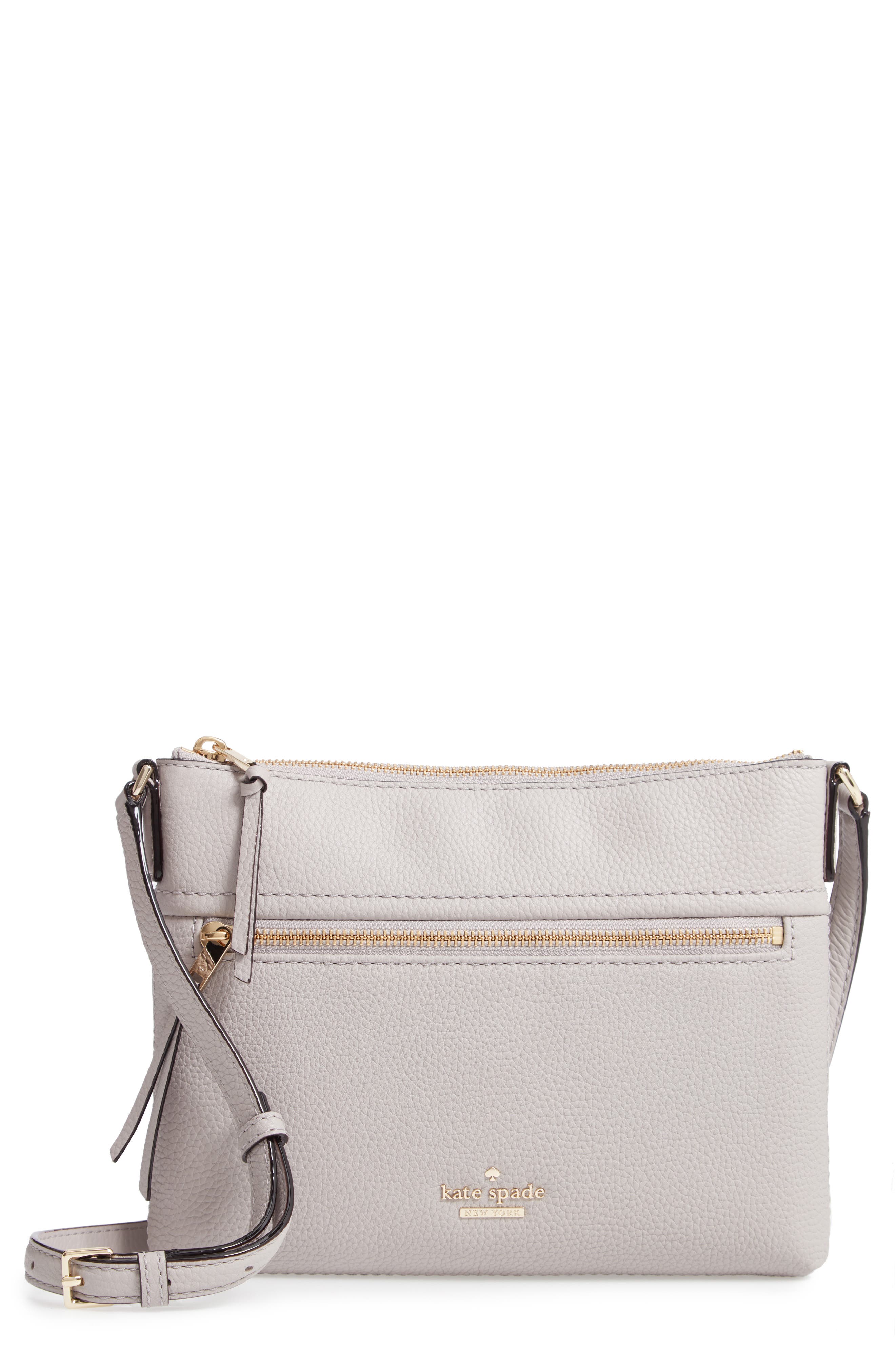 jackson street - gabriele leather crossbody bag, Main, color, ASH GREY