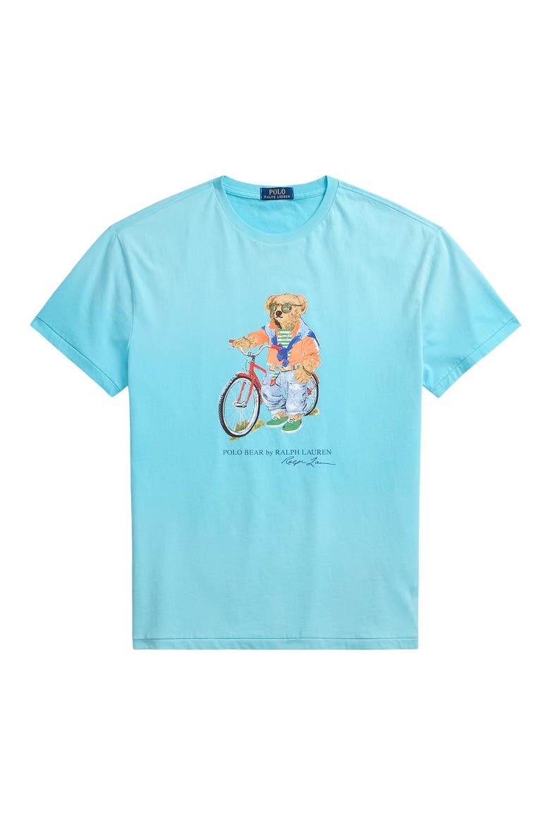 Classic Fit Polo Bear Graphic T-Shirt, Alternate, color, PERFECT TURQUOISE- SUMMER BEAR