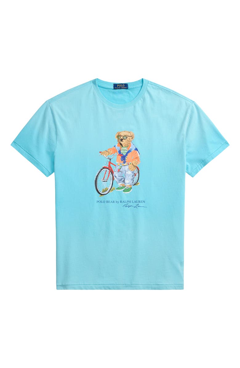 Polo Ralph Lauren Classic Fit Polo Bear Graphic T-Shirt, Alternate, color, Perfect Turquoise- Summer Bear