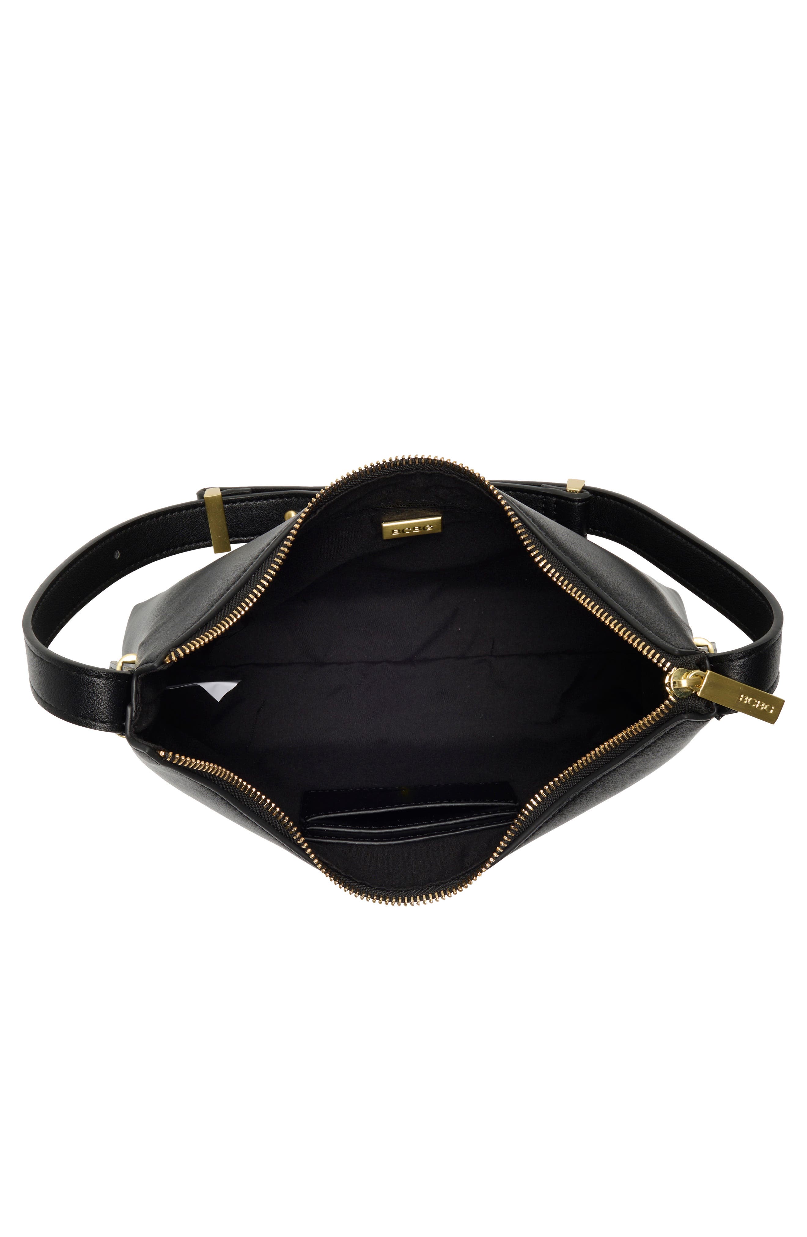 BCBG Metal Keeper Strap Shoulder Bag, Alternate, color, Black