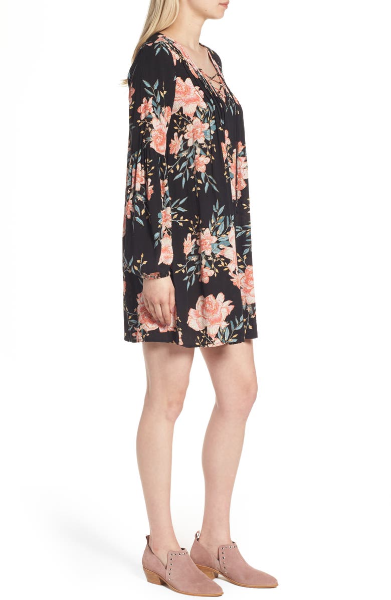 Billabong Just Like Us Lace-Up Shift Dress, Alternate, color, 