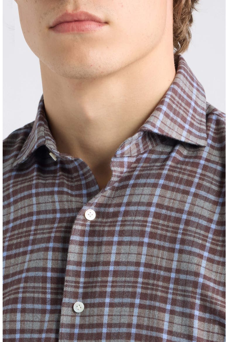 Crown Crafted Plaid Flannel Button-Up Shirt, Alternate, color, ARGENTO