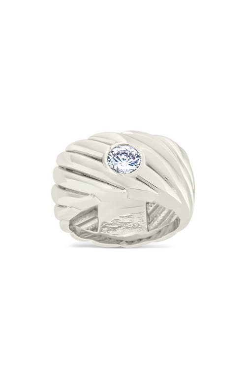 Sterling Forever Blythe Woven Cubic Zirconia Ring