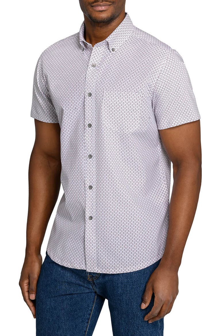 Raindrop Reworked Button Down Shirt, Alternate, color, WHITE/ PINK
