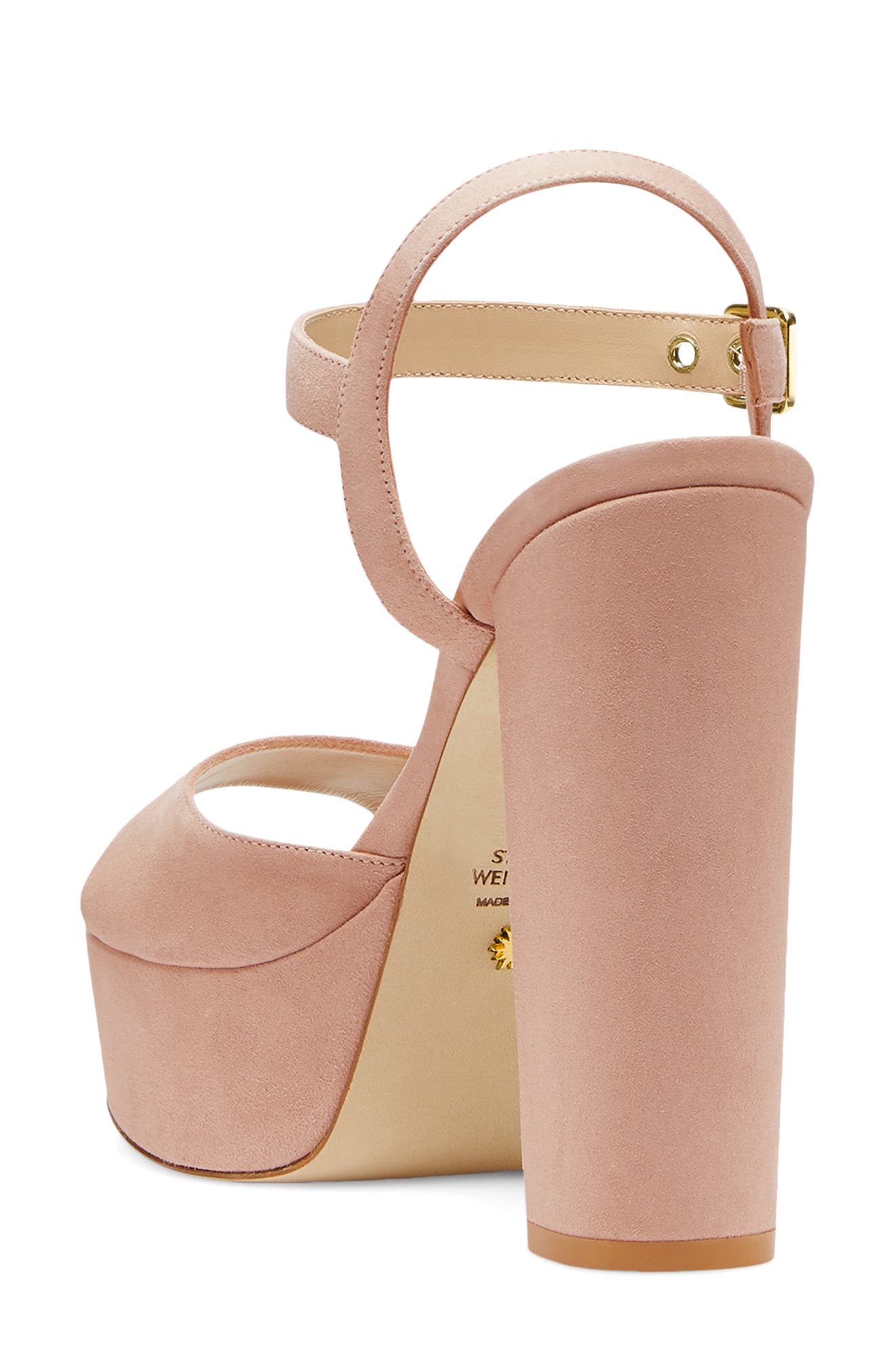 Stuart Weitzman Ryder Suede Platform Sandal, Alternate, color, Adobe