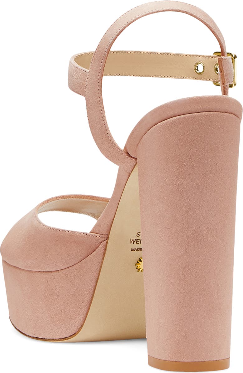Stuart Weitzman Ryder Suede Platform Sandal, Alternate, color, Adobe