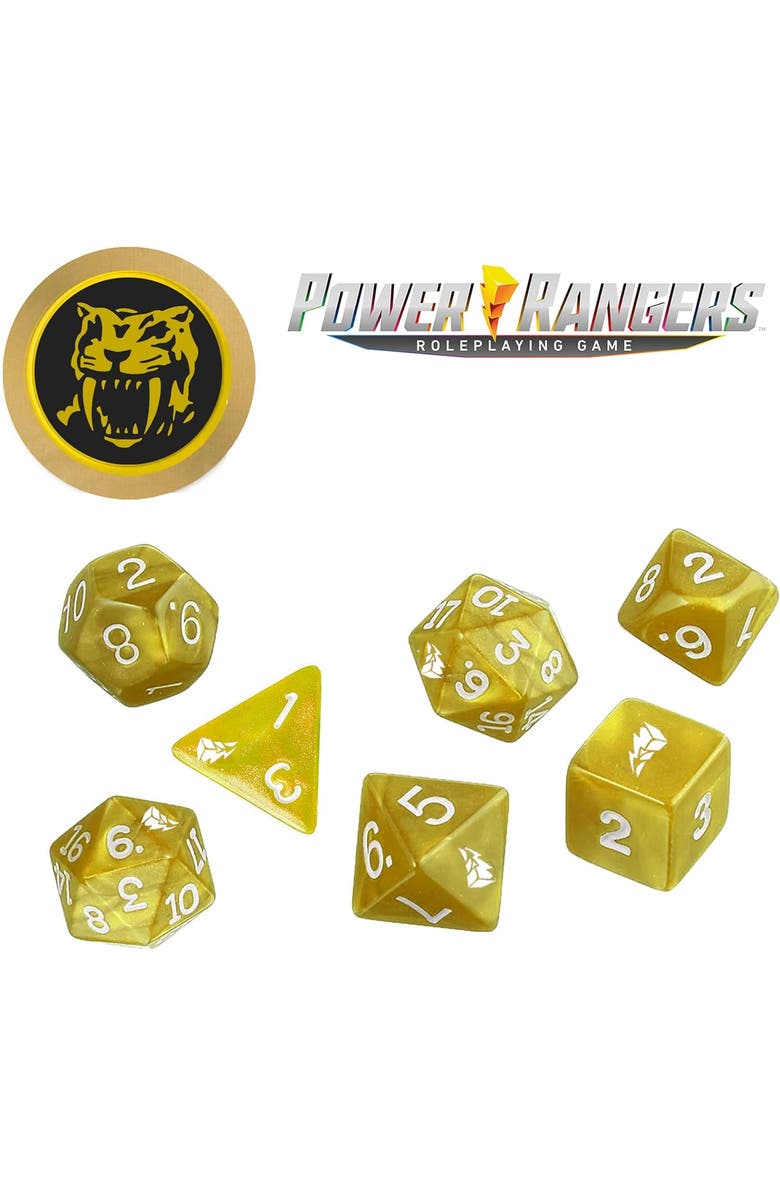 Renegade Game Studios Power Rangers Roleplaying Game Yellow Dice Set, Alternate, color, Yellow