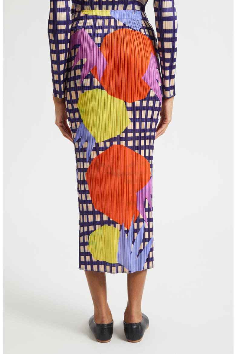 Market Plissé Midi Skirt, Alternate, color, TOMATO