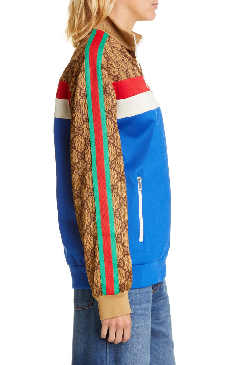 Gucci GG Print Technical Jersey Track Jacket, Alternate, color, 
