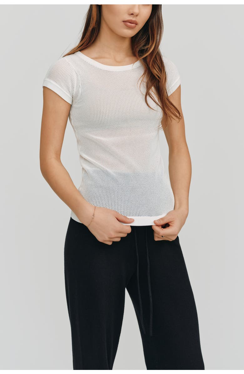 Kathryn McCarron Ella Mesh Tee, Main, color, White