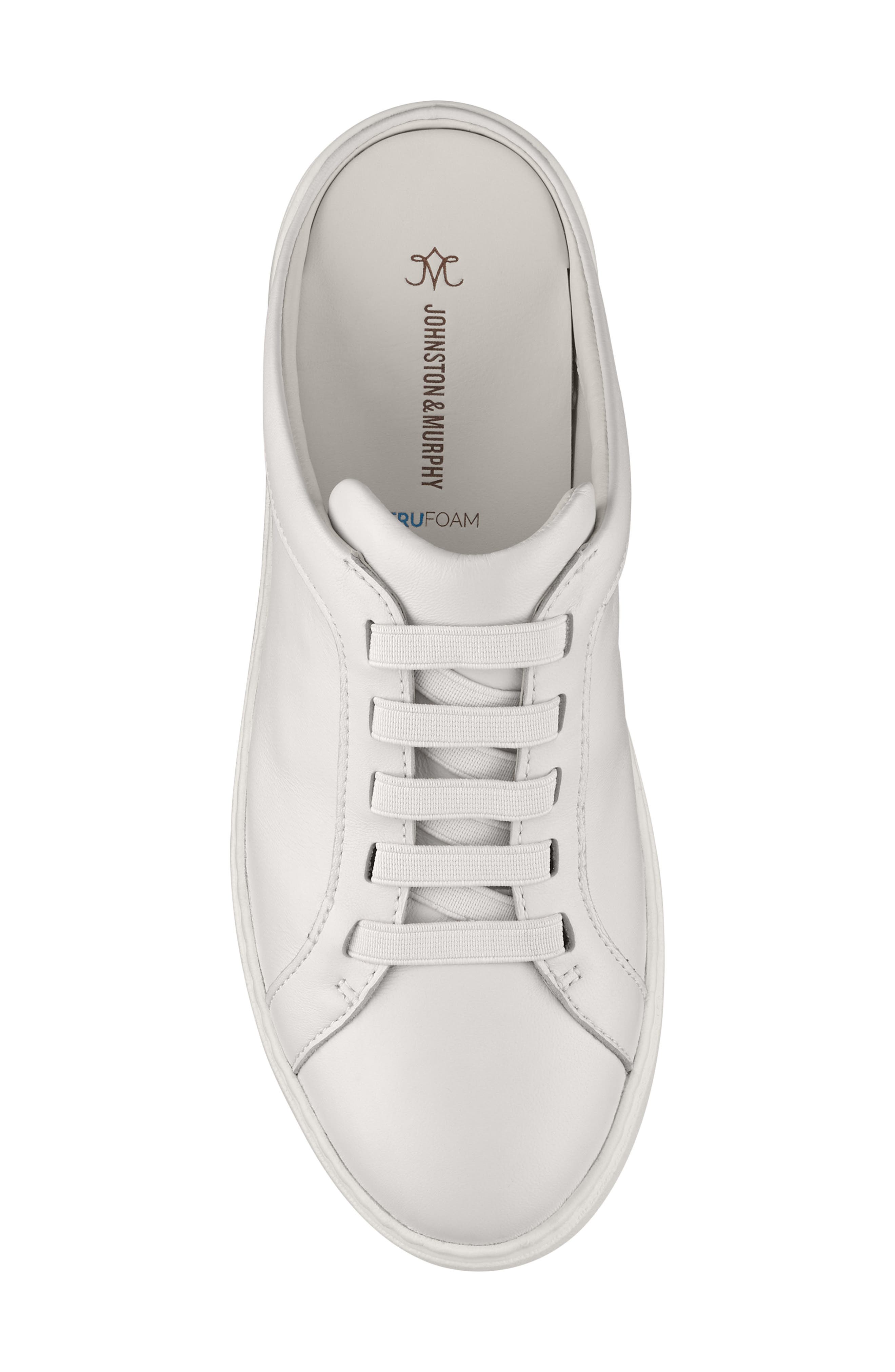 Johnston & Murphy Cammie Platform Sneaker Mule, Alternate, color, White Nappa Leather