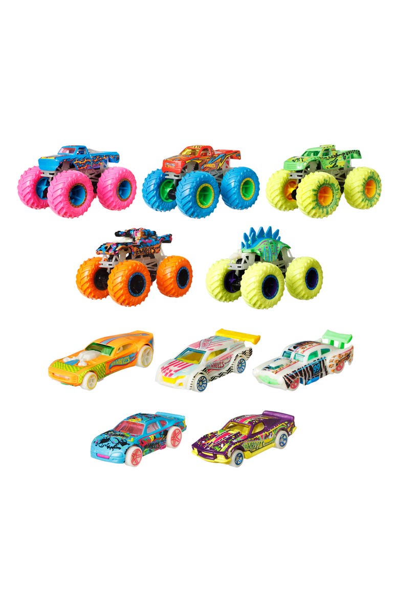 Mattel Glow-in-the-Dark Monster Truck Set, Main, color,