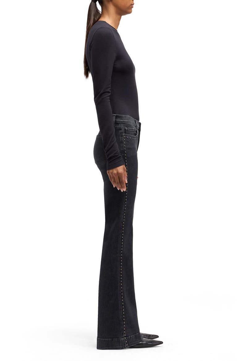 Dojo Studded Flare Leg Jeans, Alternate, color, ESCAPE WITH STU