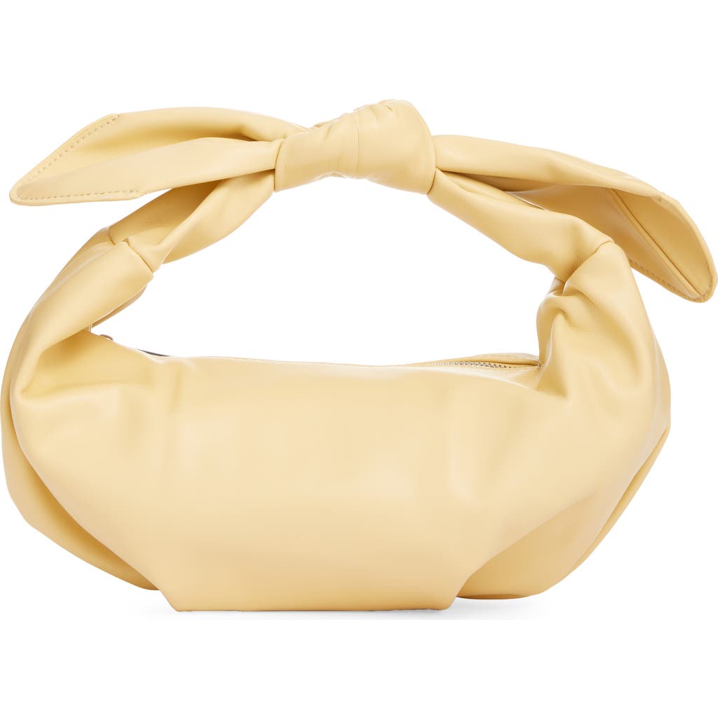Topshop Sameena Bow Knot Faux Leather Shoulder Bag In Yellow