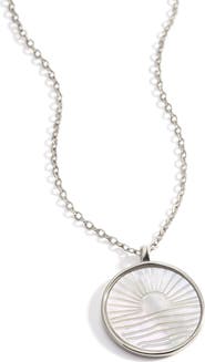 Mint & Lily Mother of Pearl Sunrise Pendant Necklace