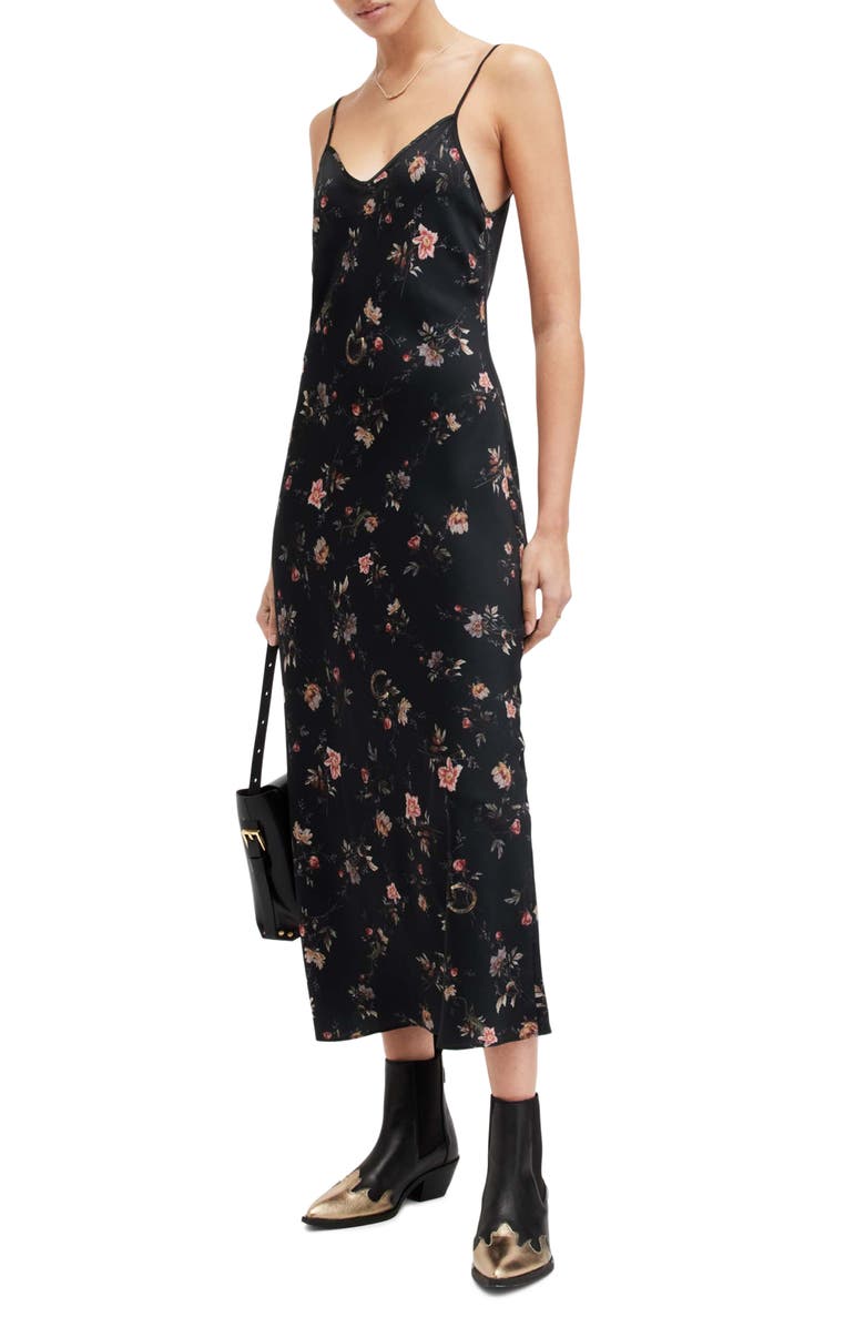 AllSaints Bryony Floral Print Slipdress, Alternate, color,