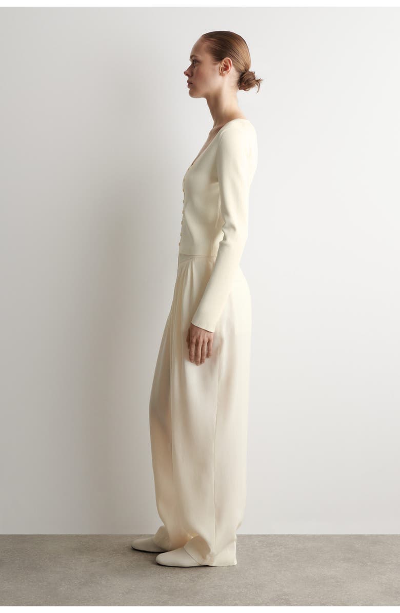 COS Minimal Knitted V-neck Cardigan, Alternate, color, Ivory