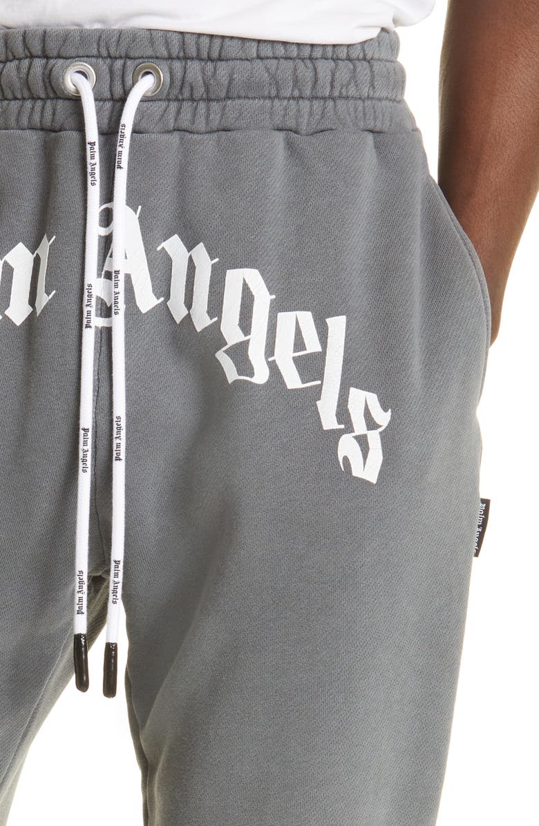 Palm Angels Curved Logo Cotton Joggers, Alternate, color,