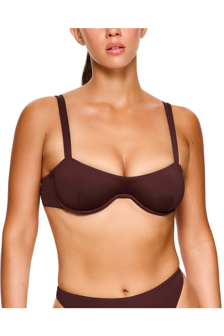 Vacay Mode Underwire Bikini Top Swimsuit, Main, color, Brown