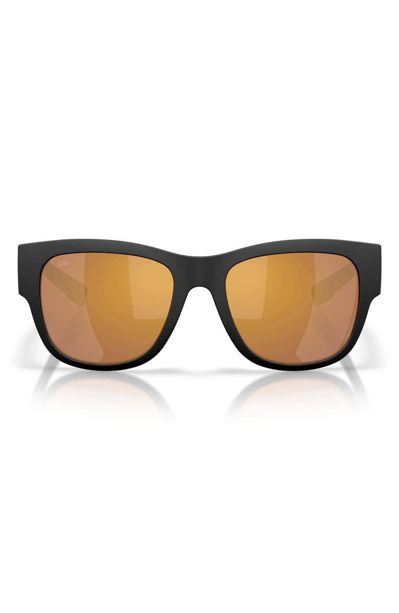 Costa Del Mar Caleta 55mm Polarized Square Sunglasses, Main, color, Netplus Black / Gold